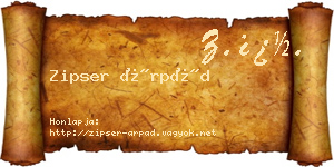 Zipser Árpád névjegykártya